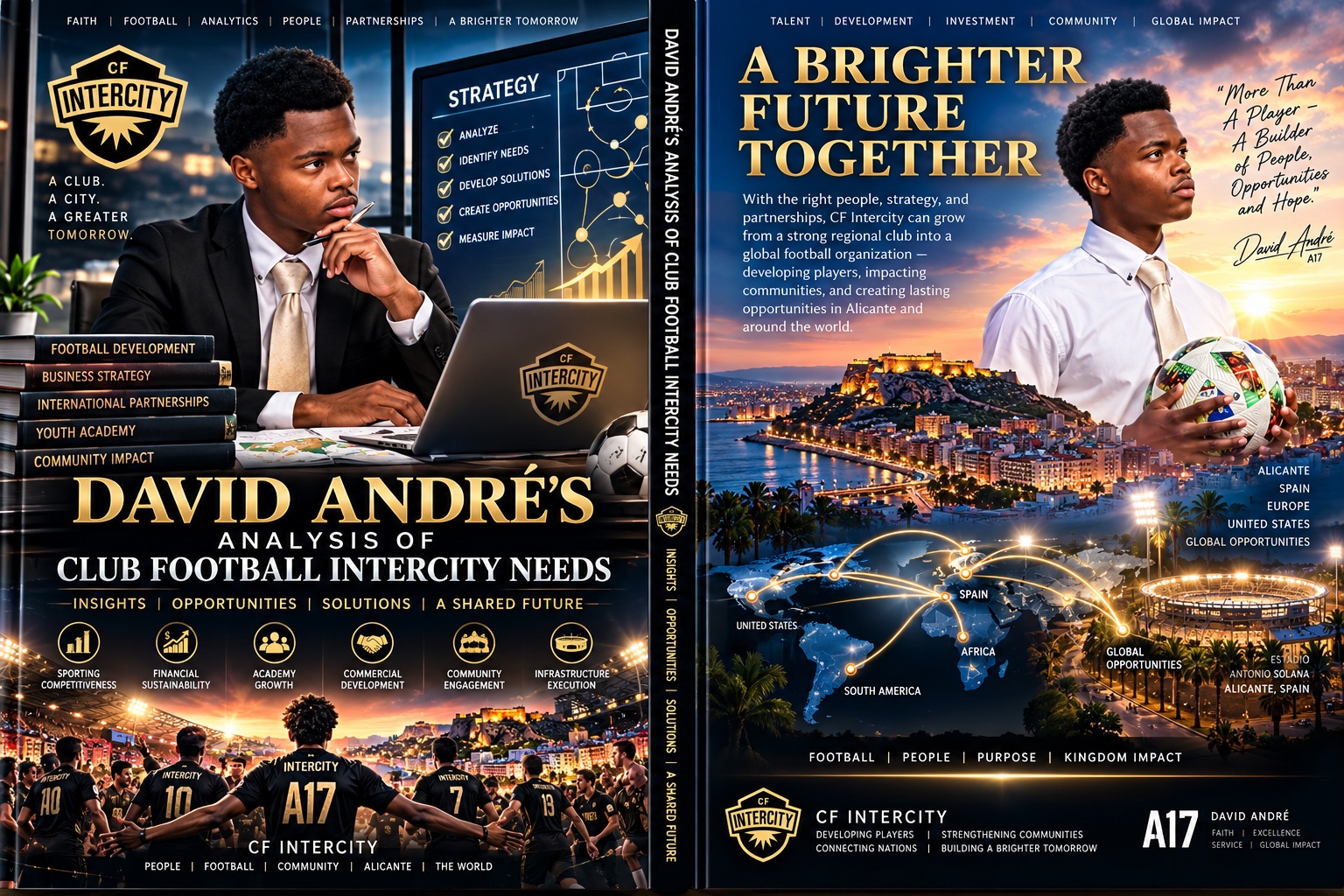 A17 creative portfolio artwork presenting David André’s football journey and future vision